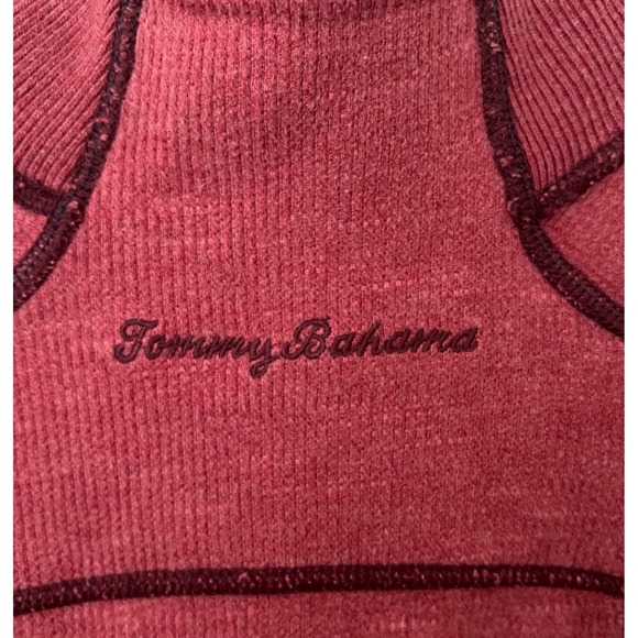 Tommy Bahama Flipside Reversible Half-Zip Sweatshirt Burgundy Red Outdoor EUC - Picture 6 of 10